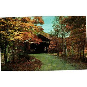 Mill Run Pennsylvania Old Covered Bridge Postcard Travel Souvenir Unposted Vinta